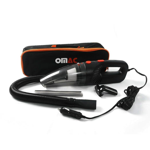 OMAC Handheld Car Vacuum Cleaner, Portable, Mini,12V High Power, 15 Ft Cord, Black