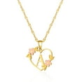 thumbnail image 5 of VOLALO Jewelry Initial Pendant Necklace for Men Womens, 14K Gold Plated Heart Letter Capital Necklace Alphabets from A-Z Figaro Chain Necklace, 5 of 10