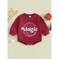 thumbnail image 2 of Suealasg Baby Boys Girls Christmas Romper Clothes 3M 6M 12M 18M Newborn Long Sleeve Tree Star Letter Print Bodysuit Autumn Clothing for Infant Boys Girls, 2 of 9