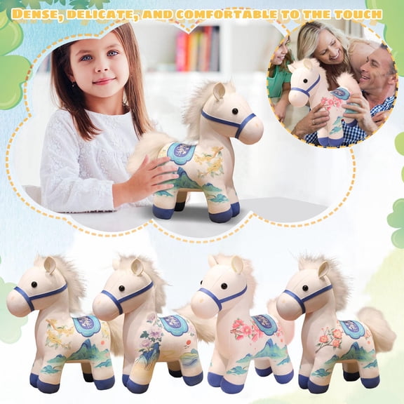 1*Plush Horse Toy - 8Inch Soft Fabric, Portable Design - For Boys Girls Kids Backpack Handbag, Car Home Dining Table Birthday Party Decor