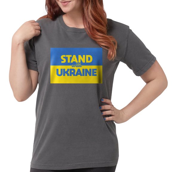 CafePress - Stand With Ukraine T Shirt - Womens Comfort Colors® Shirt
