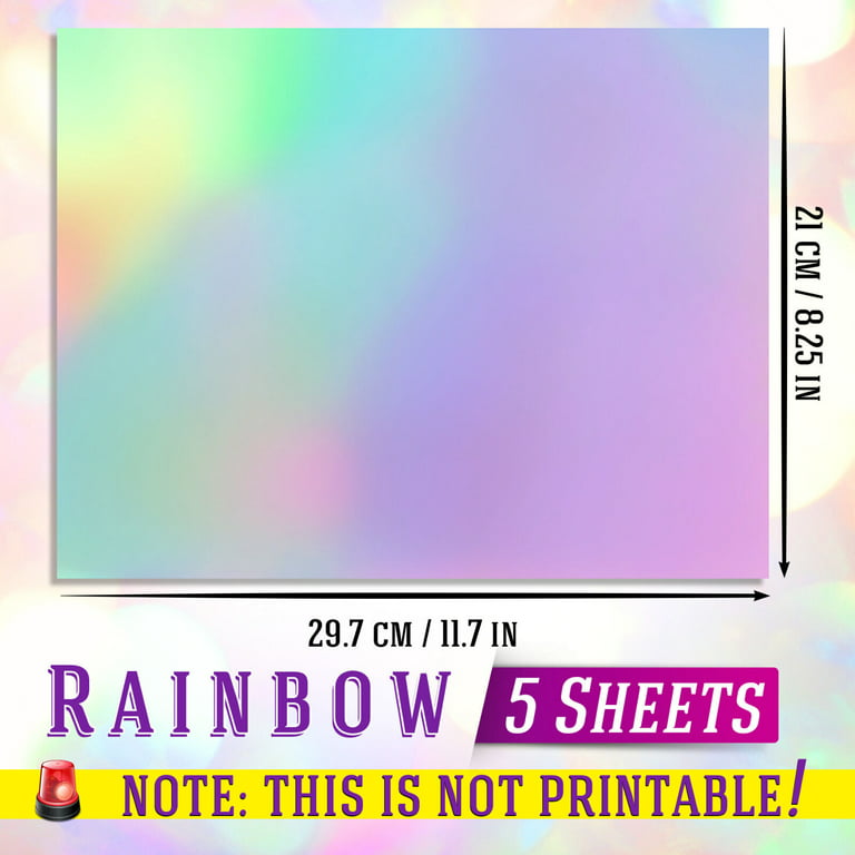 Koala Holographic Laminate Sheets A4 Clear Holographic Sticker Paper 25  Sheets Self Adhesive Transparent Waterproof Holographic Overlay for Sticker