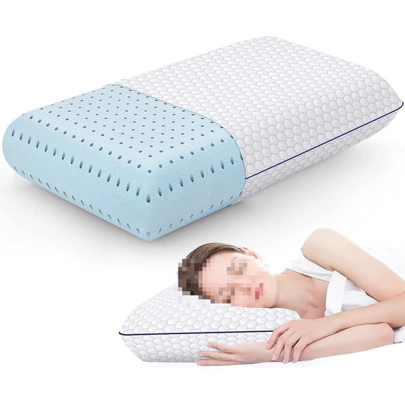 Memory Foam Pillows for Sleeping, Firm Bed Pillow, Standard Size | Ergonomic Supportive Memory Foam for Head, Neck & Shoulders, Breathable Washable Cover, for Side, Back & Stomach Sleepers