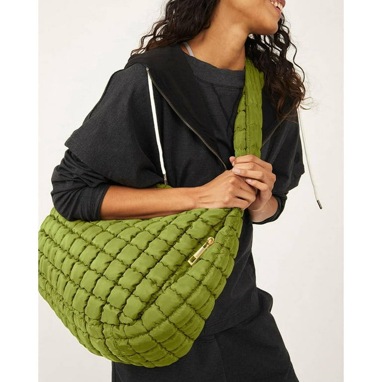 Women's Padded Designer Tote Bag, Green