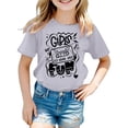 thumbnail image 1 of Mode Décontractée pour Filles T-Shirt à Manches Courtes Col Rond Lettre Top1, 1 of 4