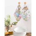 thumbnail image 2 of Easter Kitchen Dish Towels for Drying Dishes Set of 3, Spring Rabbit Colorful Eggs Budding Florals Leaf Waffle Weave Microfiber Hand Tea Bathroom Towels Quick Dry & Absorbent Towel 12x12, 2 of 7