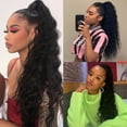 thumbnail image 7 of Wrap Around Ponytail Extensions Peruvian Natural Wave Ponytail Human Hair 12-26inch Remy Hair Clip In Curly Ponytail Hairpieces for Black Women, 7 of 7