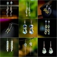thumbnail image 3 of QQTDFG Women 925 Silver Long Tassel Crystal Ear Hook Earrings Dangle Wedding Jewelry-#21, 3 of 5