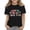 Black, variant on Happy To See Your Face School T-shirt for Girls Funny Print Short Sleeve Tees Back to School Casual Daily Summer Tops