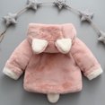 thumbnail image 5 of URMAGIC Baby Toddler Bear Ear Shape Fleece Jackets Faux Fur Long Sleeve Fuzzy Warm Coats Outwear, 5 of 6