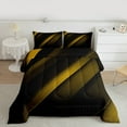 thumbnail image 2 of Feelyou Yellow Abstract Ombre Bedding Comforter Set for Teen, Chic Geometric Stripes Twin Comforter Sets, Square Rectangle Reversible Bedding Set, Luxury Bedroom Decor, 2pcs, 2 of 8