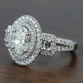 thumbnail image 2 of Eclet Jewels 2 Ct Lab Diamond Oval Cut Wedding Rings - 14K White Gold Over Rings - Double halo Rings On Clearance - Silver Diamond Beautiful Special Occasion Rings - Vintage Inspired Style Rings, 2 of 7