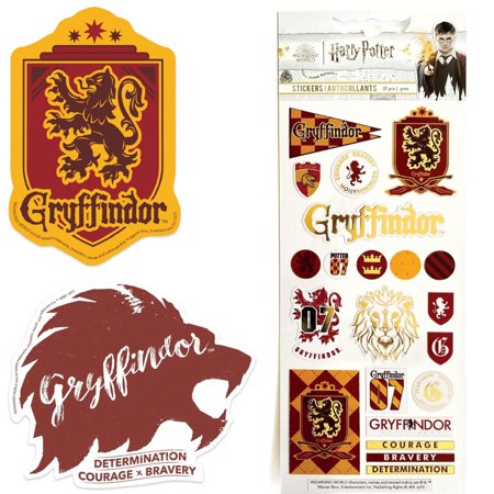 Paper House Harry Potter Gryffindor Sticker Variety Pack – 3 Styles: 2 Vinyl Stickers 21 Piece Paper Sticker Set