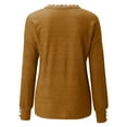 thumbnail image 3 of Vedolay Women's 2023 Tops Women's 2023 Fashion V Neck Collared Sweaters Casual Loose Lantern Long Sleeve Tops,Brown M, 3 of 5