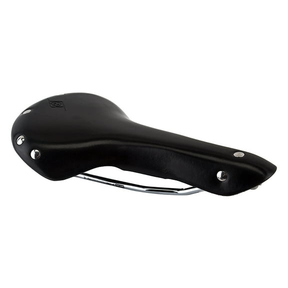 Origin8 Classic Saddle - Black Leather 155mm Width Chromoly Rails