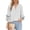 White, variant on Stamzod 3/4 Length Sleeve Womens Tops V Neck Henley Shirt Dressy Casual Blouses Trendy Vacation Clothes Gray M