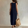 thumbnail image 5 of zbxnLI Summer Sleeveless Dress for Women Casual Maxi Tank Dresses with Pockets Casual Vacation Tanks Sundress, 5 of 7
