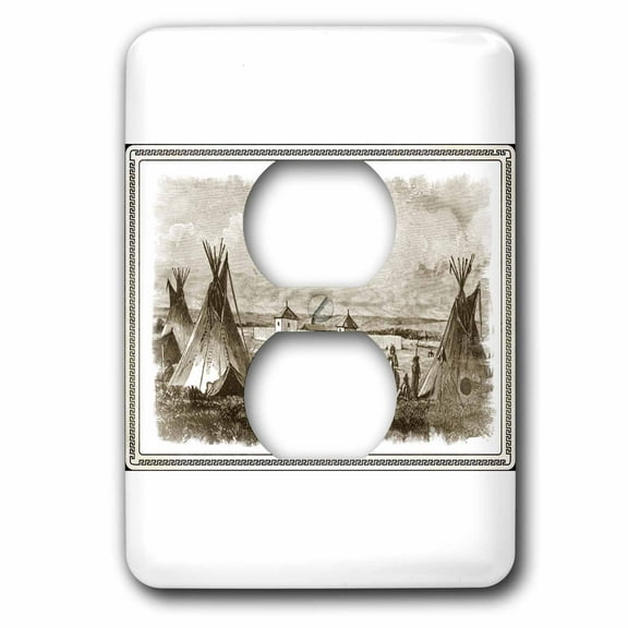 3dRose, Indian Tee Pees, 2 plug outlet cover