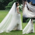 thumbnail image 2 of MYG Coiffe de Mariée Longue Blanche Crème pour Mariage avec Peigne, 2 of 4