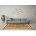 thumbnail image 3 of Ahgly Company Indoor Round Abstract Brown Modern Area Rugs, 4' Round, 3 of 4