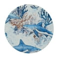 thumbnail image 4 of SHERONV Sharks Corals Watercolor Round Tablecloth Stain-Resistant 100% Polyester 38"-42, 4 of 8