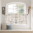 thumbnail image 3 of Spring Floral Tier Curtains, Summer Birds Botanical Country Light Filtering Kitchen Curtains, 2Pcs Rod Pocket Half Window Treatments Panels for Sink Cafe Cabinet Camper 27.5x24 Inches, 3 of 9