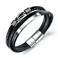 thumbnail image 1 of Braided leather bracelet for men black, 1 of 5