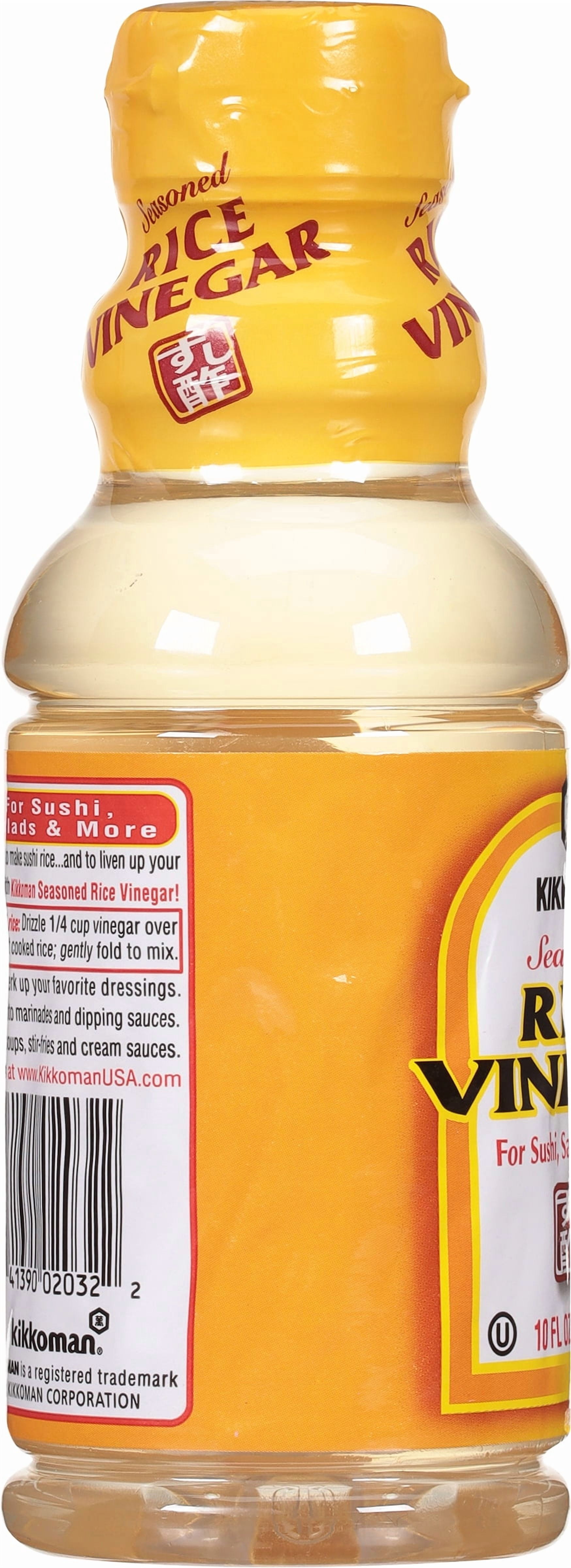 (8 pack) Kikkoman Seasoned Rice Vinegar, 10oz, 1 Count, Shelf Stable, Plastic Bottle, Great for Salads, New