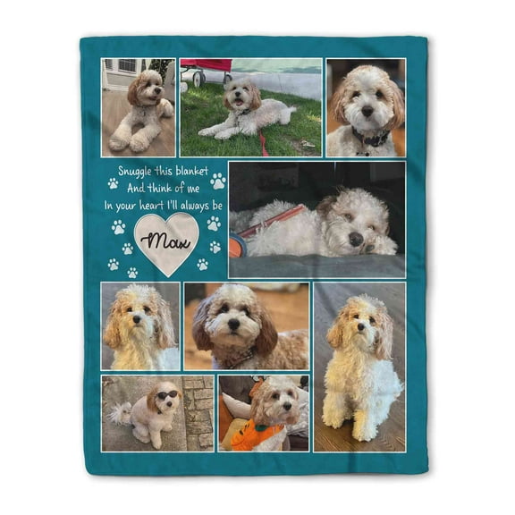 Customizaholic Personalized Photo Blanket, Pet Memorial Blanket, Dog Memorial Blanket, In Loving Memory Blanket, Dog Sympathy Gifts, Pet Loss Gifts
