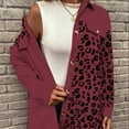 thumbnail image 6 of Herrnalise Jackets For Women Coat Leopard Printed Mid Length Jacket For Woman Shackets For Women 2024 fall Wine,M, 6 of 7