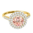 thumbnail image 2 of Mauli Jewels Engagement Rings for Women 1.28 Carat Halo Antique Design Morganite And Diamond Engagement Ring 4 Prong-Setting 14K Yellow Gold, 2 of 6