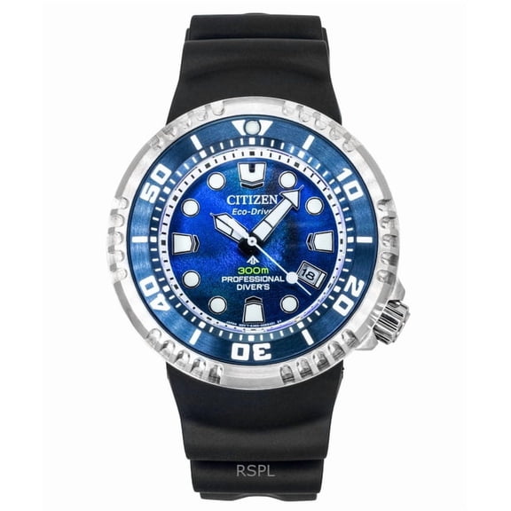 Citizen Promaster Dive Rubber Strap Blue Dial Eco-Drive BN1025-08L 300M Men's Watch