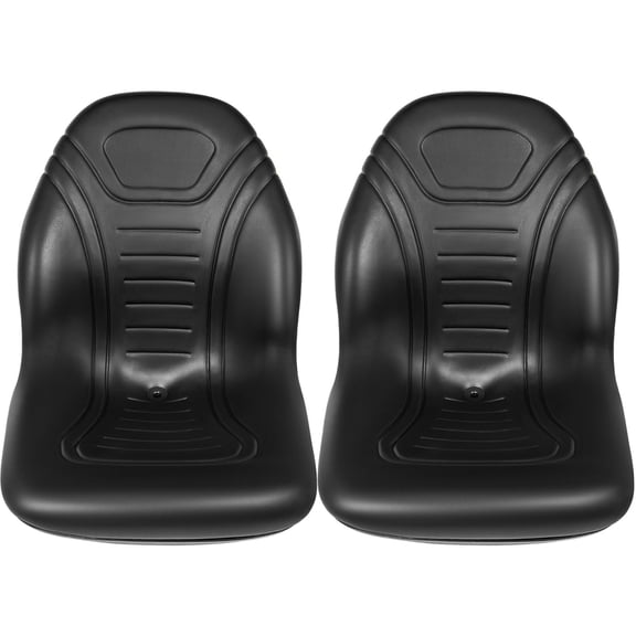 2-Pack Universal Tractor Seats, High Back Mower Seat Replacement with Drain Hole, Black Vinyl S Steer&Forklift Seats, Includes Mounting Hardware