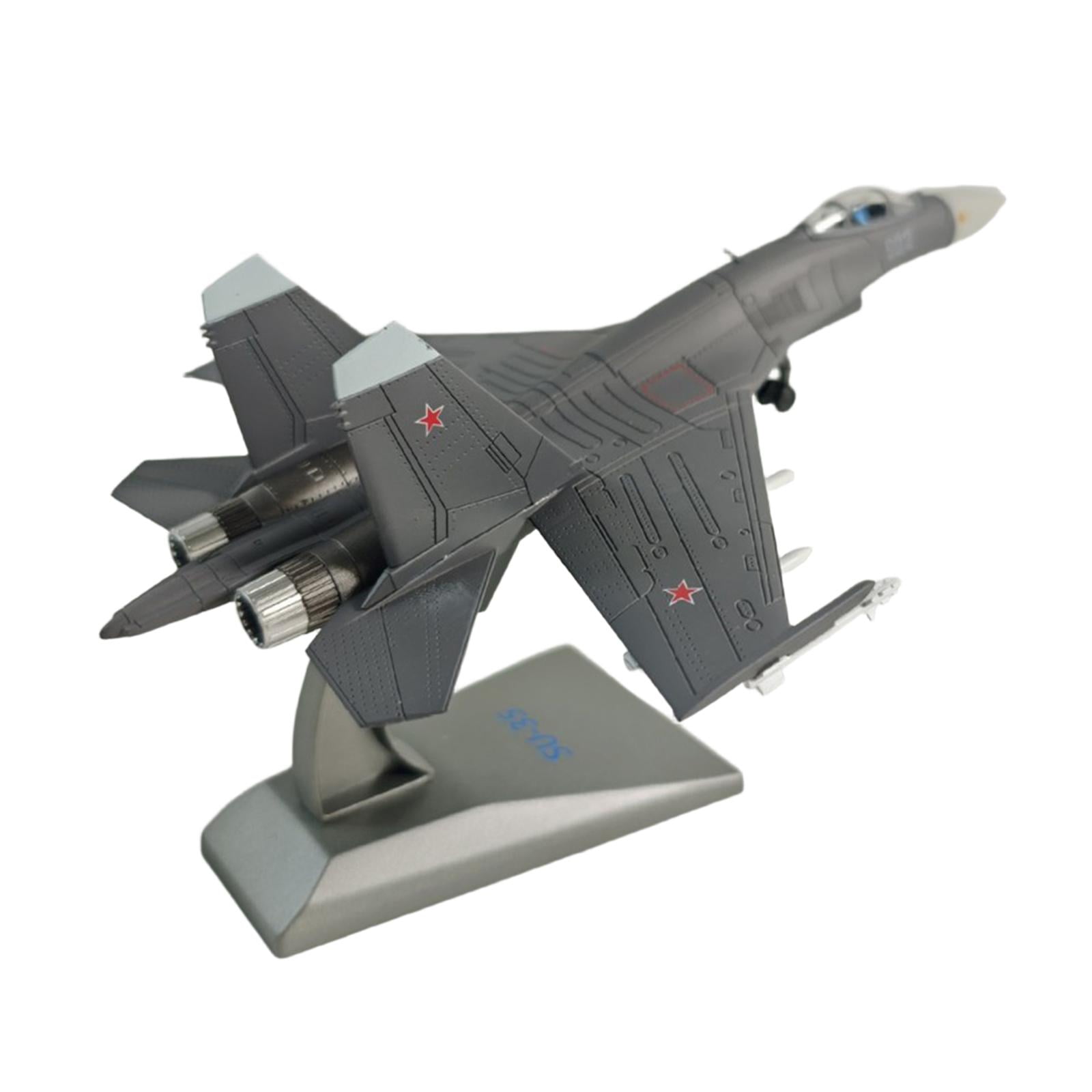 Modelo De Avión De Combate SU-35 A Escala 1/100 - Aleación Fundida, Decoración Realista, 22x14.5 Cm
