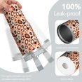 thumbnail image 2 of Leopard Print 30oz Handheld Travel Tumbler with Handle – Double Wall Stainless Steel Insulated Cup, Flip Straw Lid, Leak-Proof & BPA-Free for Hot and Cold Drinks – Durable Coffee & Juice Mug White, 2 of 6
