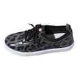 thumbnail image 6 of Rokment Women's Leopard Low Top Fashion Sneakers 2026 Spring Fall Trendy Casual Leather Lace up Platform Walking Flat Canvas Tennis Shoes Dark Blue Size 7.5, 6 of 8