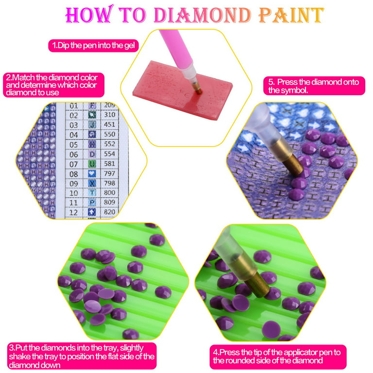 Huacan Diamond Painting Kits, AB Diamond Art Crystal Moon Diamond Painting  Full Drill Crystal Rhinestone Embroidery Craft Kits for Home Wall Decor