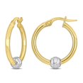 thumbnail image 1 of 14K Yellow and White Gold  Ball In Hoop Hoop Earrings (21mm), 1 of 3