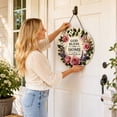 thumbnail image 4 of Front Door Welcome Sign, Welcome Sign for Front Porch, Farmhouse Home Decor, Christian Wall Decor, Round 8 Inch Diameter Door Hanger Sign, God Bless This Home Printed Circular, 4 of 5