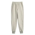 thumbnail image 1 of Ceisia Men Solid Color Loose Casual Pants Elastic Waist Drawstring Sports Gift Work Trousers, 1 of 8