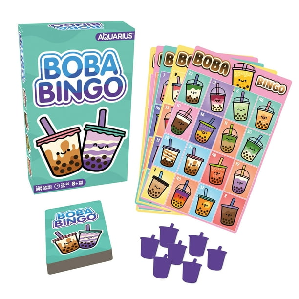 Juego de bingo AQUARIUS Boba Bingo Family con 18 tarjetas de 2 a 18 jugadores
