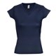thumbnail image 1 of SOLS - Camiseta de manga corta modelo Moon con cuello en forma de V para mujer (Vaquero), 1 of 3