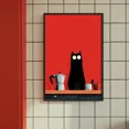 thumbnail image 7 of Black Cat Coffee Poster, Red Kitchen Wall Art, Funny Minimalist Cat Print, Moka, Matte Canvas Stretched, Posters for Room Bedroom Living Room Bathroom Wall Decor, Posters & Art Prints, Gift., 7 of 7