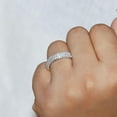 thumbnail image 4 of AFFY 3 Row Eternity Wedding Band Ring for Women Round Lab Grown DIamond Anniversary Ring in 14k White Gold Plated Sterling Silver Fine Jewelry Gift for Her Size 7.5, 4 of 6