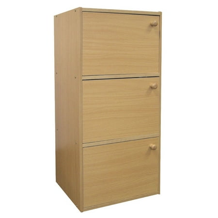 Closed Door 3 Shelf Bookcase Natural Closed Door 3 Shelf Bookcase Natural