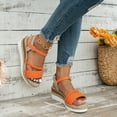 thumbnail image 4 of Dakaela Espadrille Wedge Sandals for Women 2025 Braided Ankle Strap Open Toe Platform Shoes Orange 7, 4 of 8