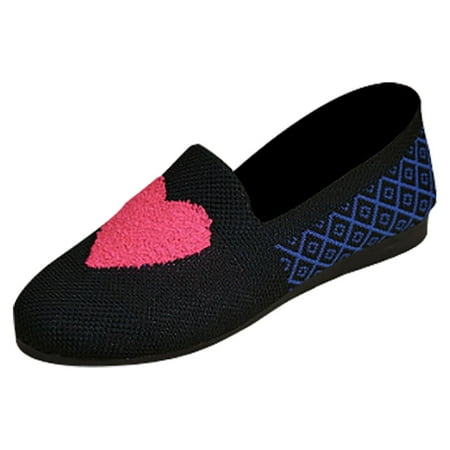

Lovskoo 2024 Women s Knit Shoes Pointed Toe Flats Dressy Ventilate Casual Comfy Casual Shoes Black