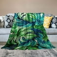 thumbnail image 2 of Shiartex Tropical Leaf Foliage Print Lightweight Throw Blanket for All Seasons - Versatile Bed Sofa Living Room Decor Gift 40x50in, 2 of 6