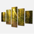 thumbnail image 2 of Coucher de Soleil dans Forêt d'Automne Verte - Art sur Toile Forêt Moderne, 2 of 3