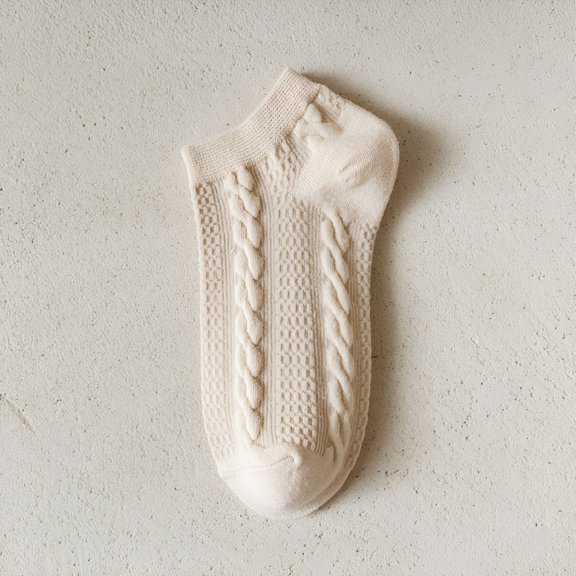 TELOLY Women Ankle Socks Decorative: 4 Pairs Vintage Elastic Casual Socks Summer Socks